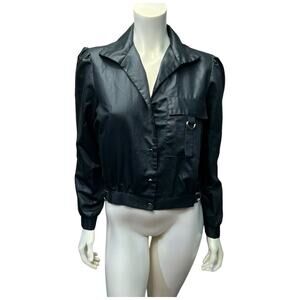 Vintage 80s Surf and Turf of California Dark Grey Cropped Utility Jacket Size L